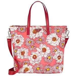 prada floral tote